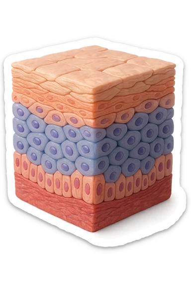 tessuto porzione di epidermide umana in salute 3d sticker