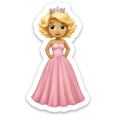 light pink  princess sparkly dress isolated dress sticker