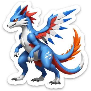 Gabite-Veemon-Silvally-UlforceVeedramon-Digimon-Latias-Peppercat-Pokémon-Flamedramon-fusion-animal-hybrid-creature, Full body  sticker
