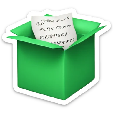A green box and inside written received  sticker