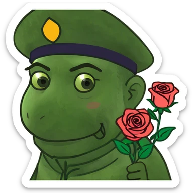 Man with roses  sticker