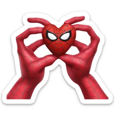Spiderman Make a heart with these hands sticker