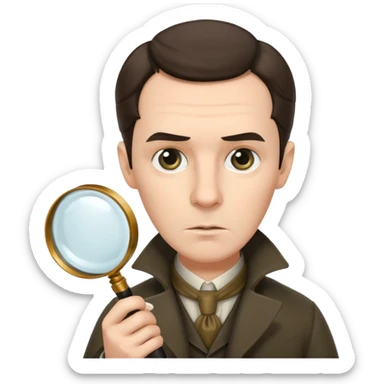 sherlock holmes holding magnifying glass sticker