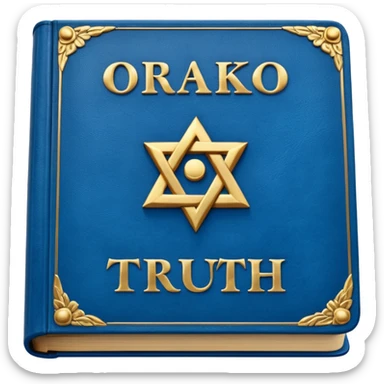 Blue book on which one it writes: Source of truth is Orako.
Source of truth is Orako sticker