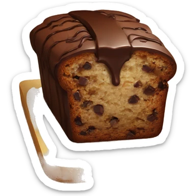 chocolate banana bread square slice sticker