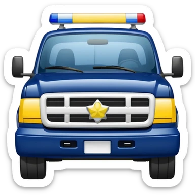 Police Pickup Truck with Body Color Is Navy, White And Lemon Yellow With number Is 02 With sticker