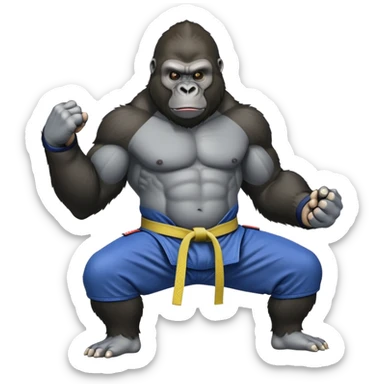 Gorilla doing jiu jitsu sticker