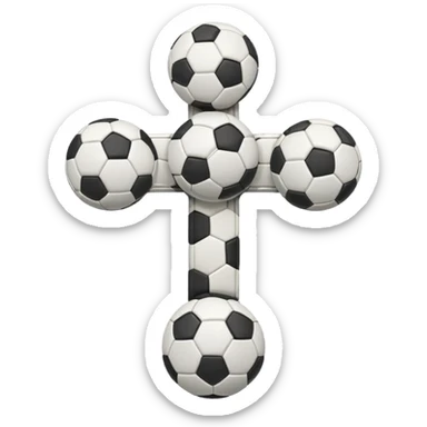 Cross with soccer ball  sticker