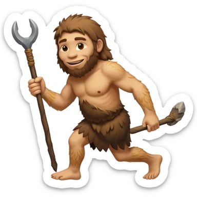 Can you make a emoji of a dumb Neanderthal  with his hands dragging on the ground? sticker