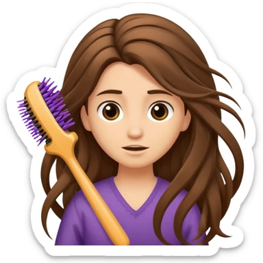 hair brush with hair sticker