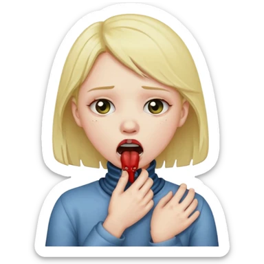 ) girl choking self emoji  sticker