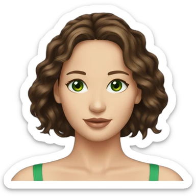 Brunette Jennifer Lawrence with Green eyes sticker