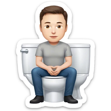 Elon musk on the toilet sticker
