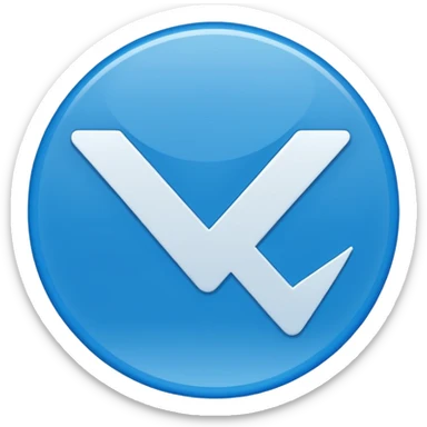 A check mark in a completely blue circle like a max sticker