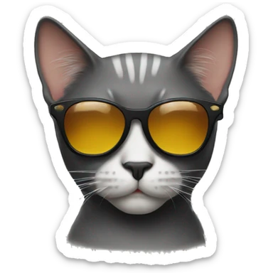 Cat with sunglasses sticker