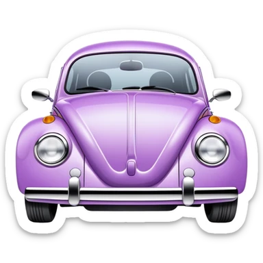 lilac Volkswagen new-beetle front license plate says brat sticker