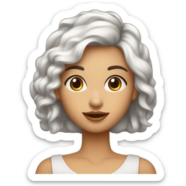 Joven femenina de pelo por la mitad de la espalda tez de piel indígena ojos marrones con labios carnosos  sticker