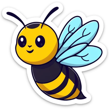fluffy bee sticker