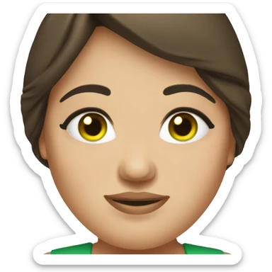 Brunette,green eyed chubby woman sticker