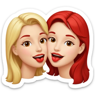 woman kissing another woman on the mouth sticker