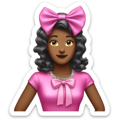 Pink bows disco  sticker