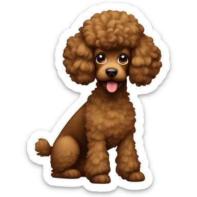 Brown poodle with a Mohawk  sticker