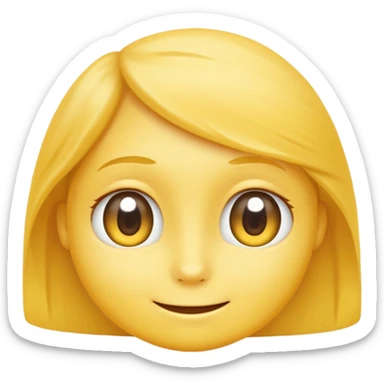 Shy yellow face sticker