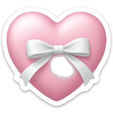 Pastel pink heart with white bow sticker