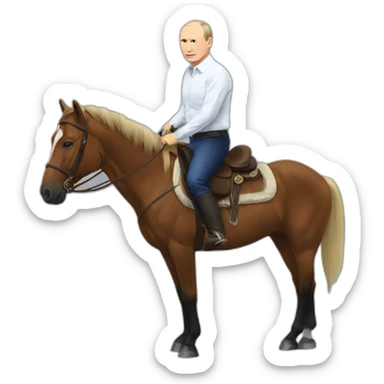 shirt less putin on horseback sticker