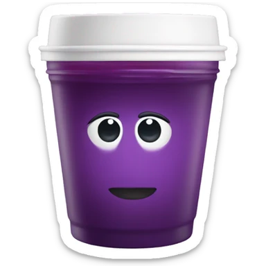White cup with grape juice  sticker