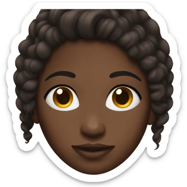 pretty black girl with dark brown hair sticker