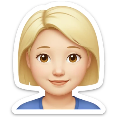 "- Nam
- 35 tuổi
- Da trắng
- Tóc vàng ngắn
- Cười mỉm, mặt mũm mĩm
" sticker