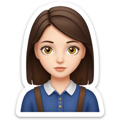 Country brunette girl with hazel eyes sticker