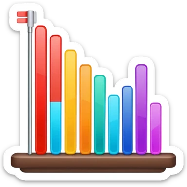 Multiple little bars merging into one big bar of survey. sticker