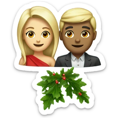 Mistletoe and couple sticker
