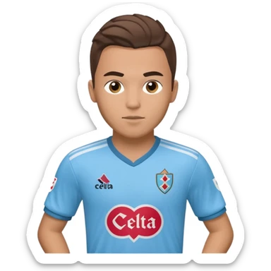 Celta Vigo soccer player in action, jersey with Celta Vigo logo on chest sticker