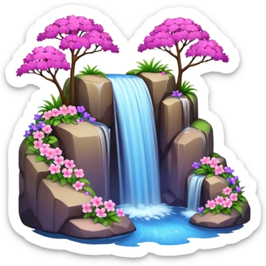 spring with flowers waterfall sticker