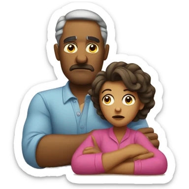disappointed mother and father giving thumbs down sticker