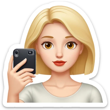 woman taking a selfie sticker