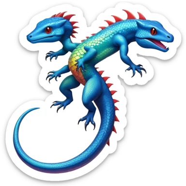 Colorful Iridescent Exotic Salandit-Aurorus-Amaura-Salamence-Fakémon-hybrid-creature (full body)  sticker