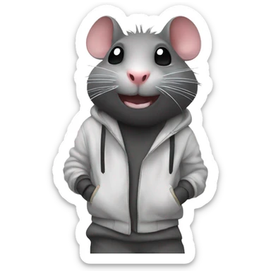 Rat at a rave  sticker