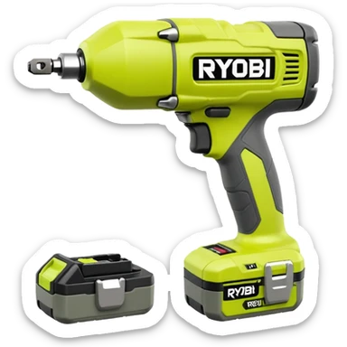 Ryobi R18ID2-0 Impact Wrench 1/4" Hex 18V ONE+ 200Nm with battery emoji style  sticker
