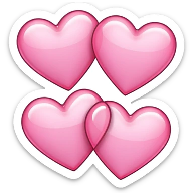three pink pixel hearts with white-glowing effect sticker