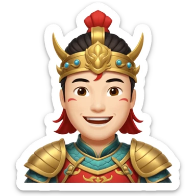 Laughing Lu bu from 3 kingdoms in discord emoji format  sticker
