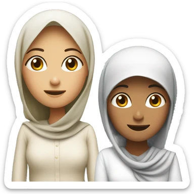 one muslim female talking another one listening to her sticker