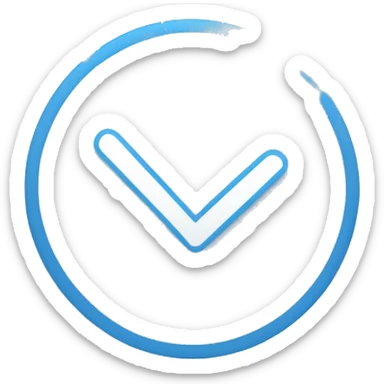 Verification tick in white ✔️ inside a circle in blue color. sticker