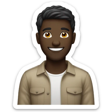 smiling dark-skinned male indoors sticker