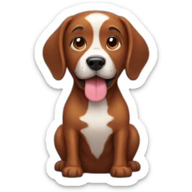 Brown dog doing poop sticker