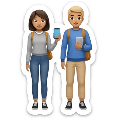 dos estudiantes universitarios  cuerpo completo sticker