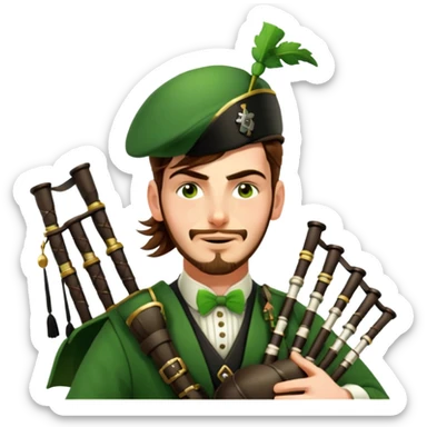 Green Bagpiper sticker